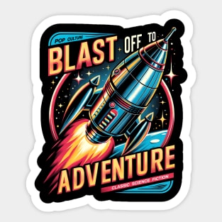 Blast off to Adventure - Retro Sticker